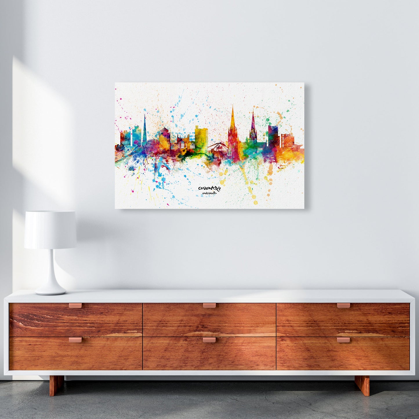 Coventry England Skyline Splash Kunstdruck