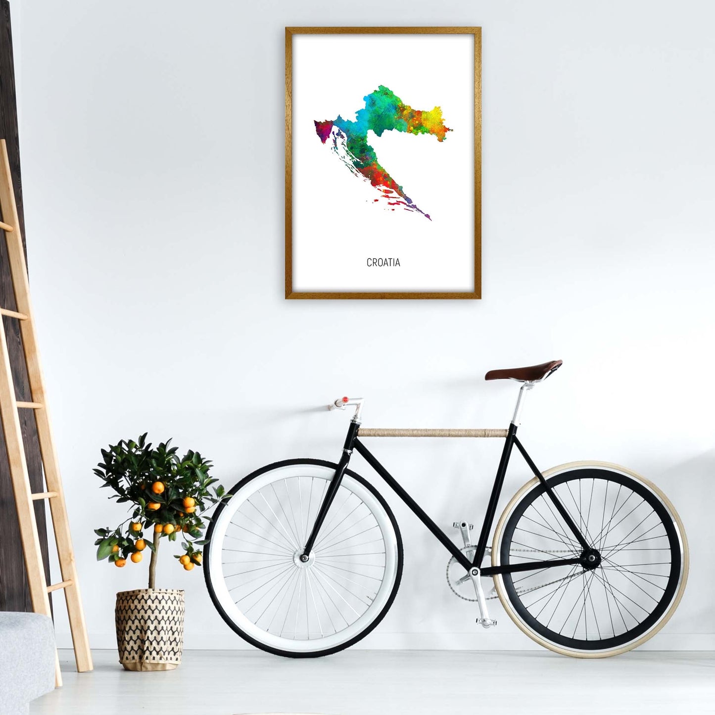 Kroatien Aquarellkarte Kunstdruck