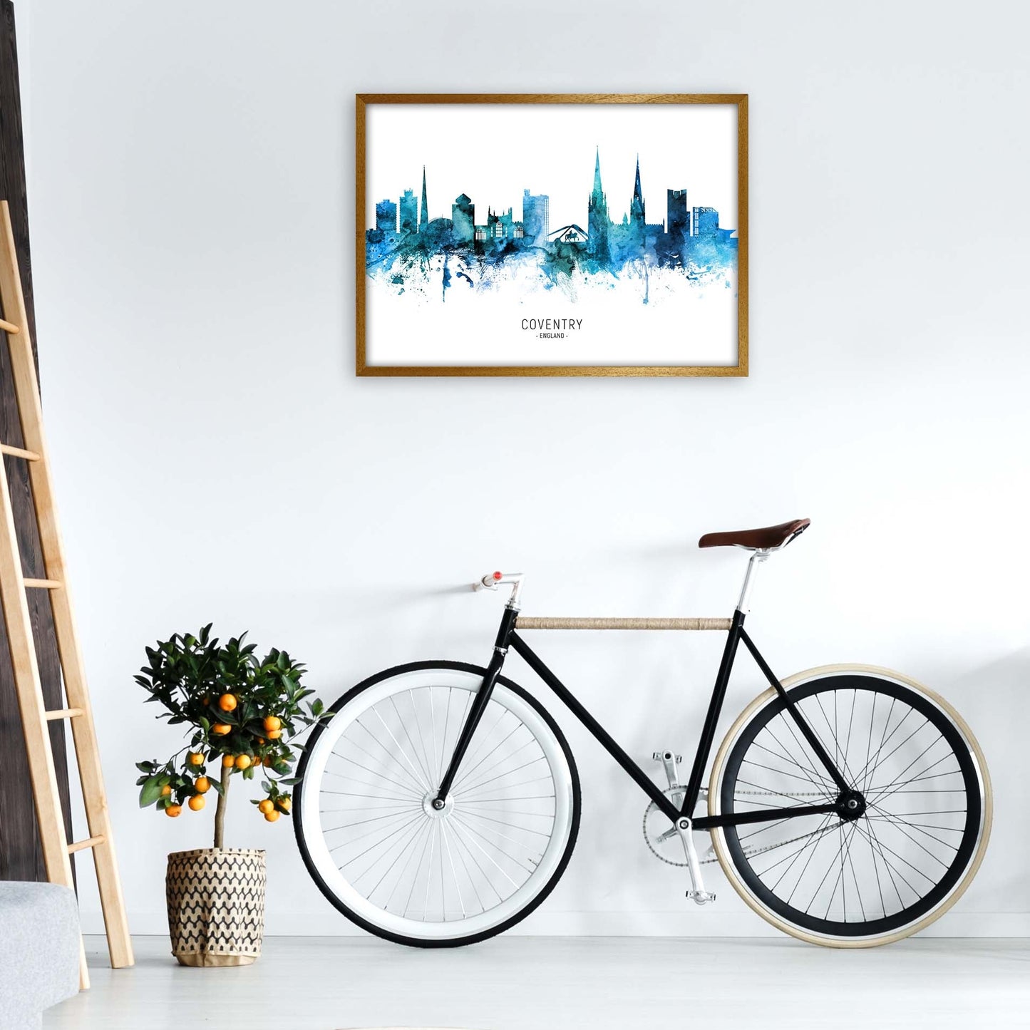 Coventry England Skyline Blaue Stadtname