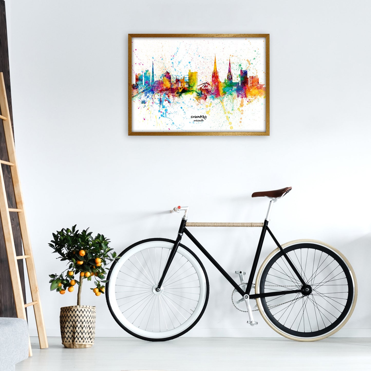 Coventry England Skyline Splash Kunstdruck