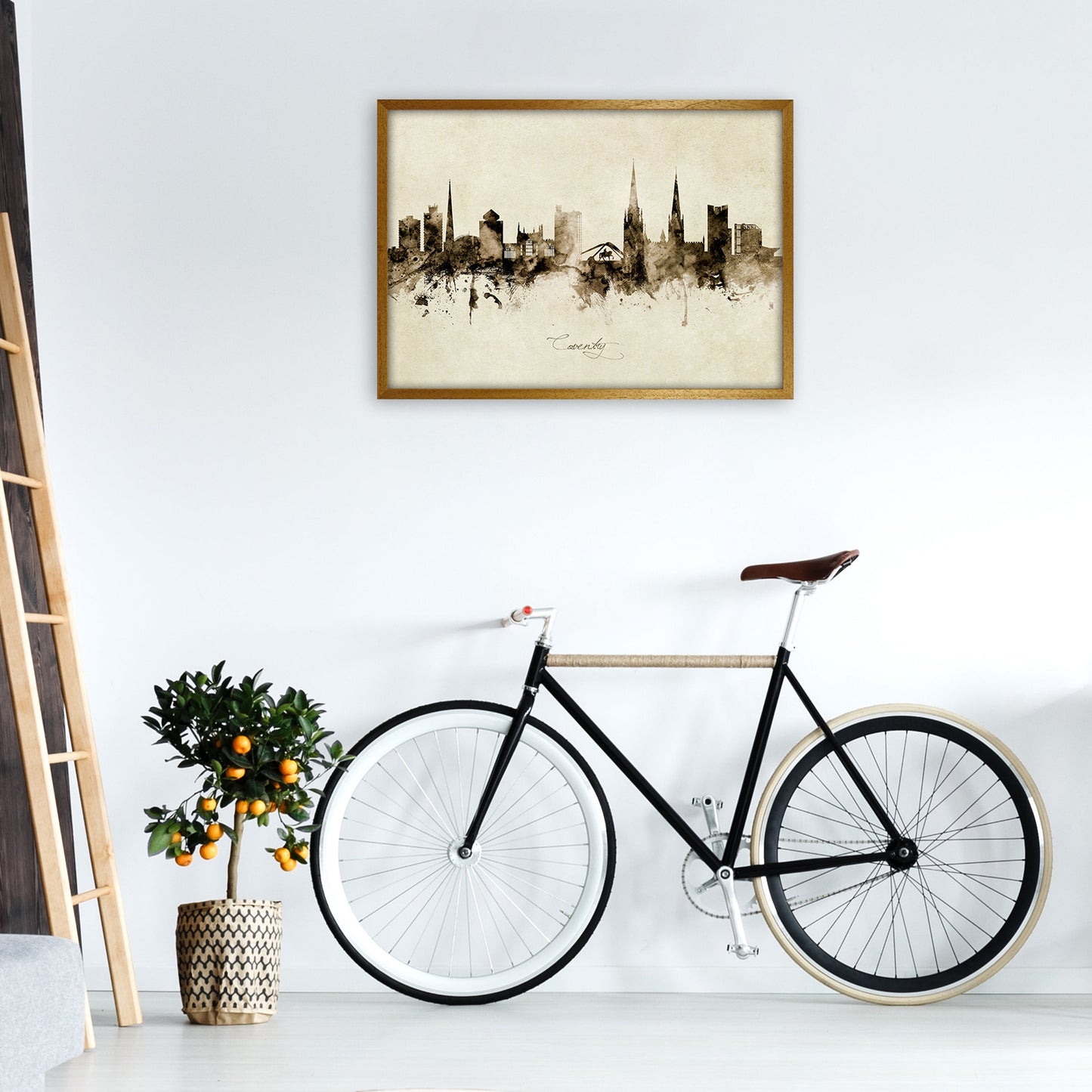 Coventry England Skyline Vintage Kunstdruck