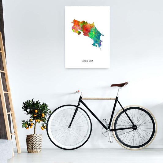 Costa Rica Aquarellkarte Kunstdruck