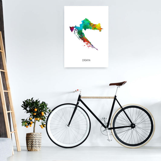 Kroatien Aquarellkarte Kunstdruck