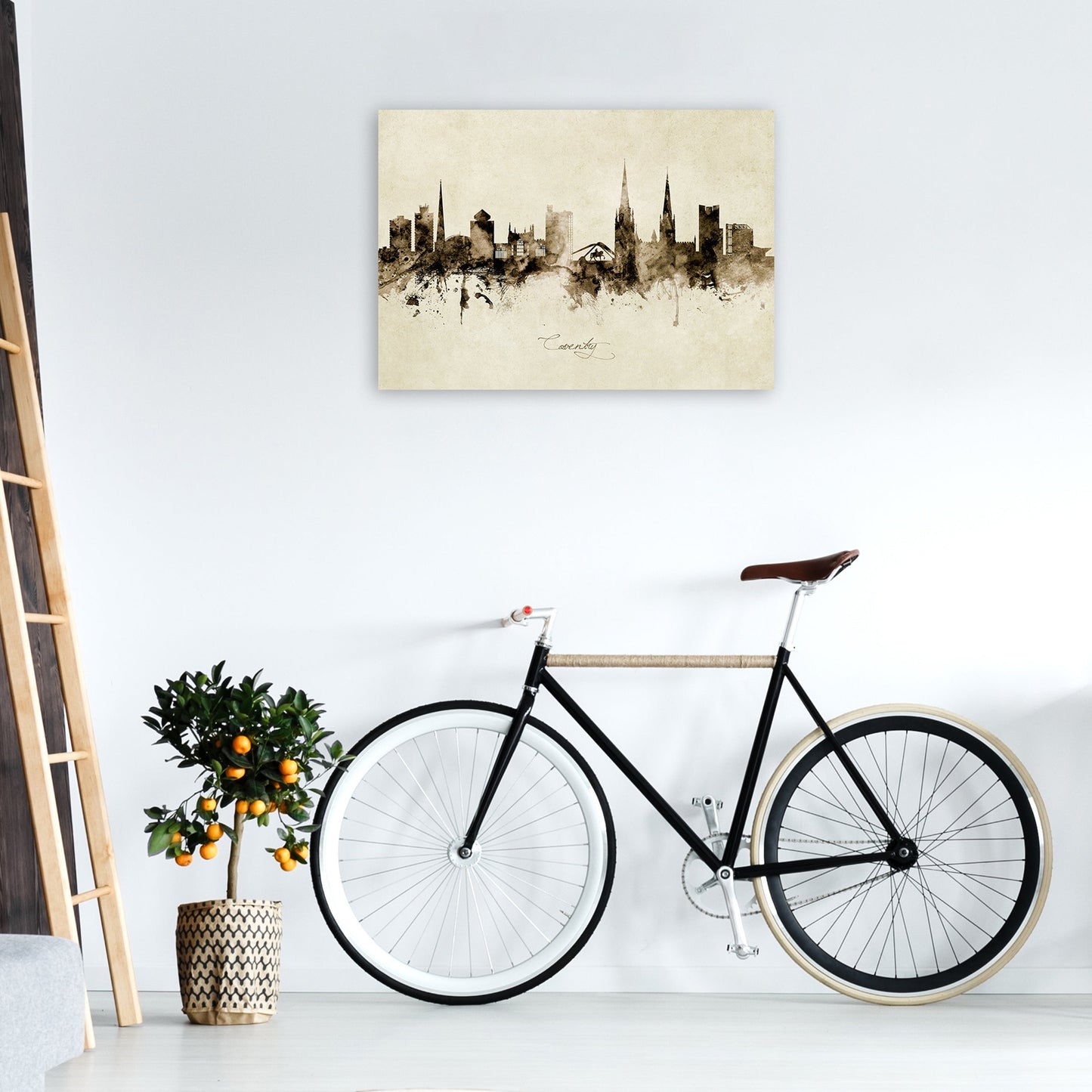 Coventry England Skyline Vintage Kunstdruck