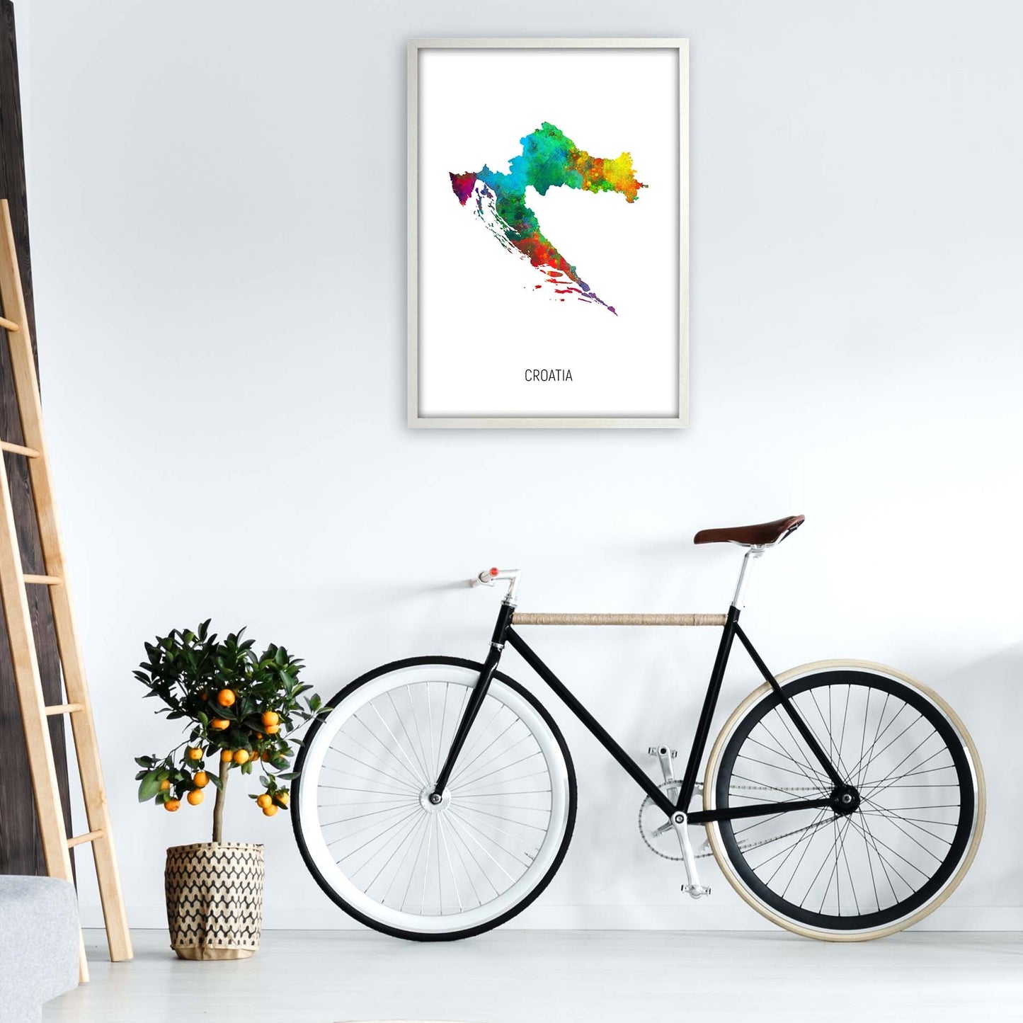Kroatien Aquarellkarte Kunstdruck