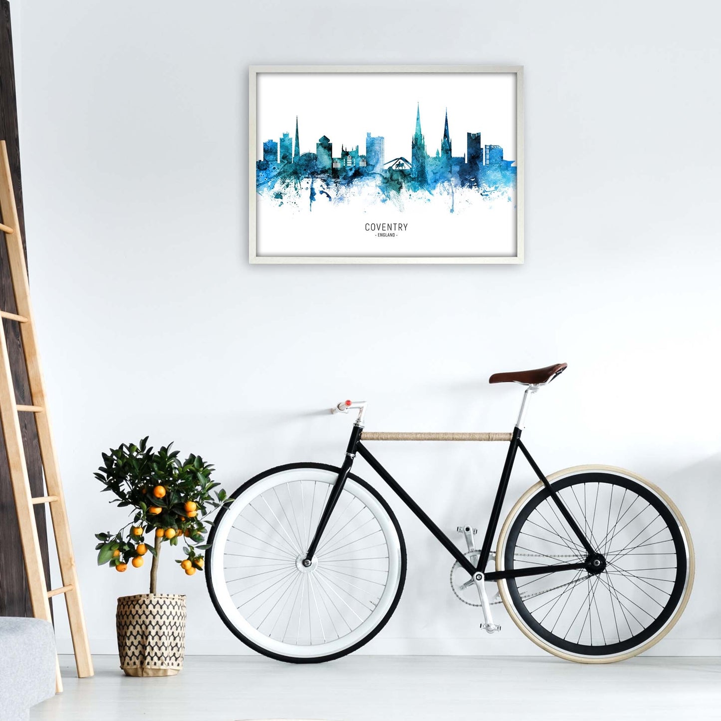 Coventry England Skyline Blaue Stadtname