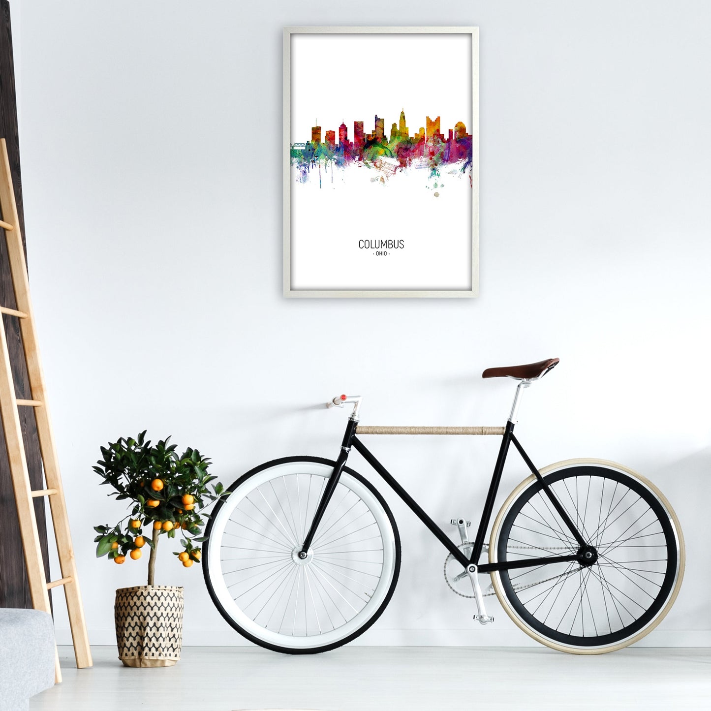 Columbus Ohio Skyline Porträt Kunstdruck