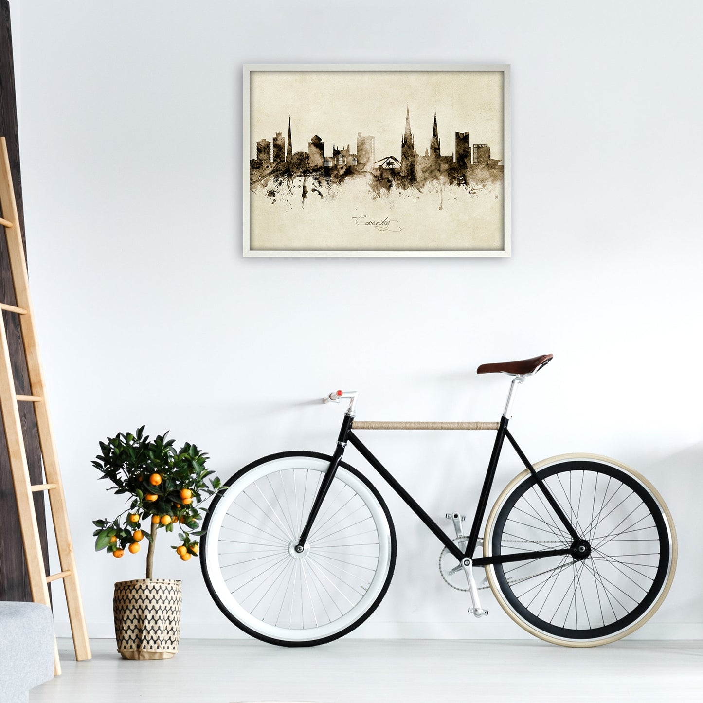 Coventry England Skyline Vintage Kunstdruck