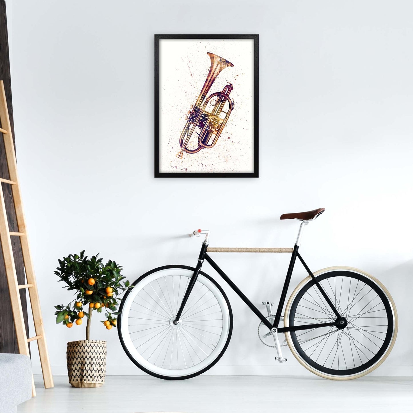 Cornet Aquarell Musik Kunstdruck