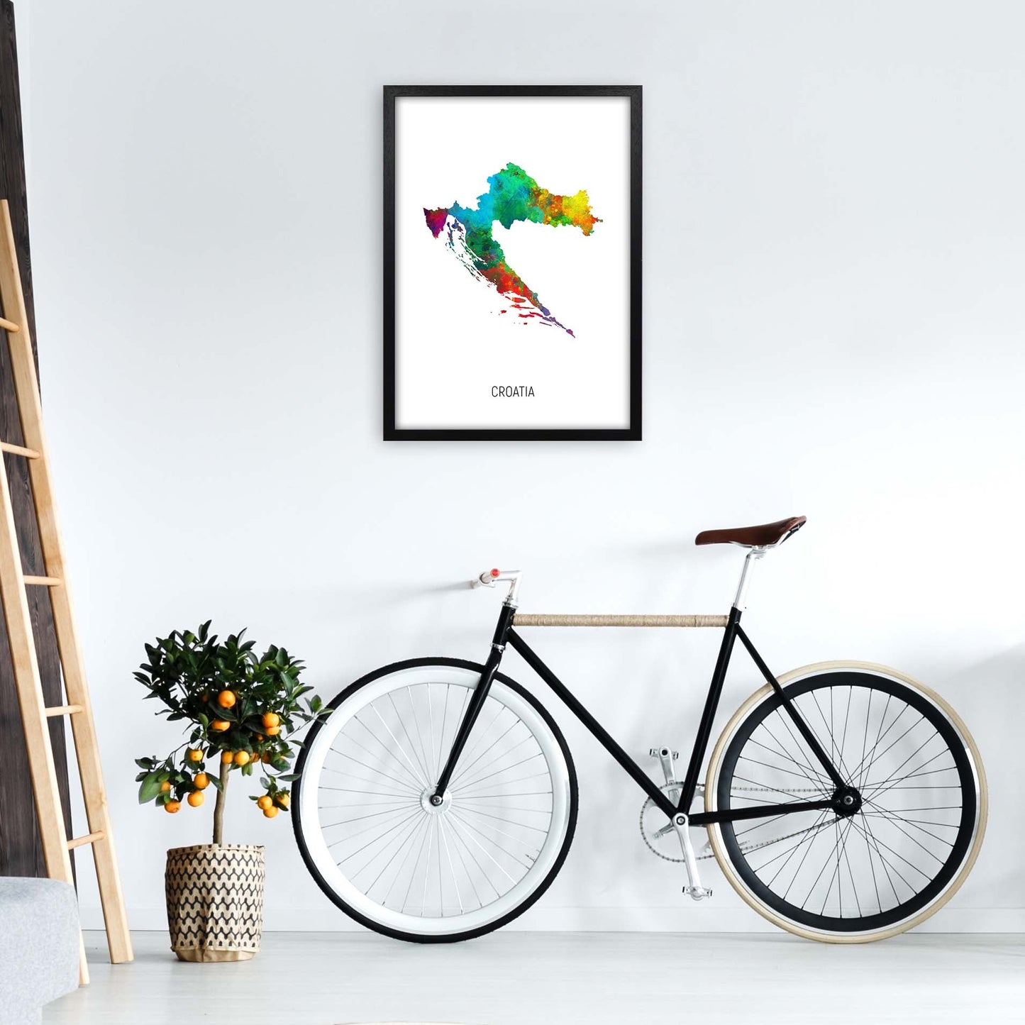 Kroatien Aquarellkarte Kunstdruck