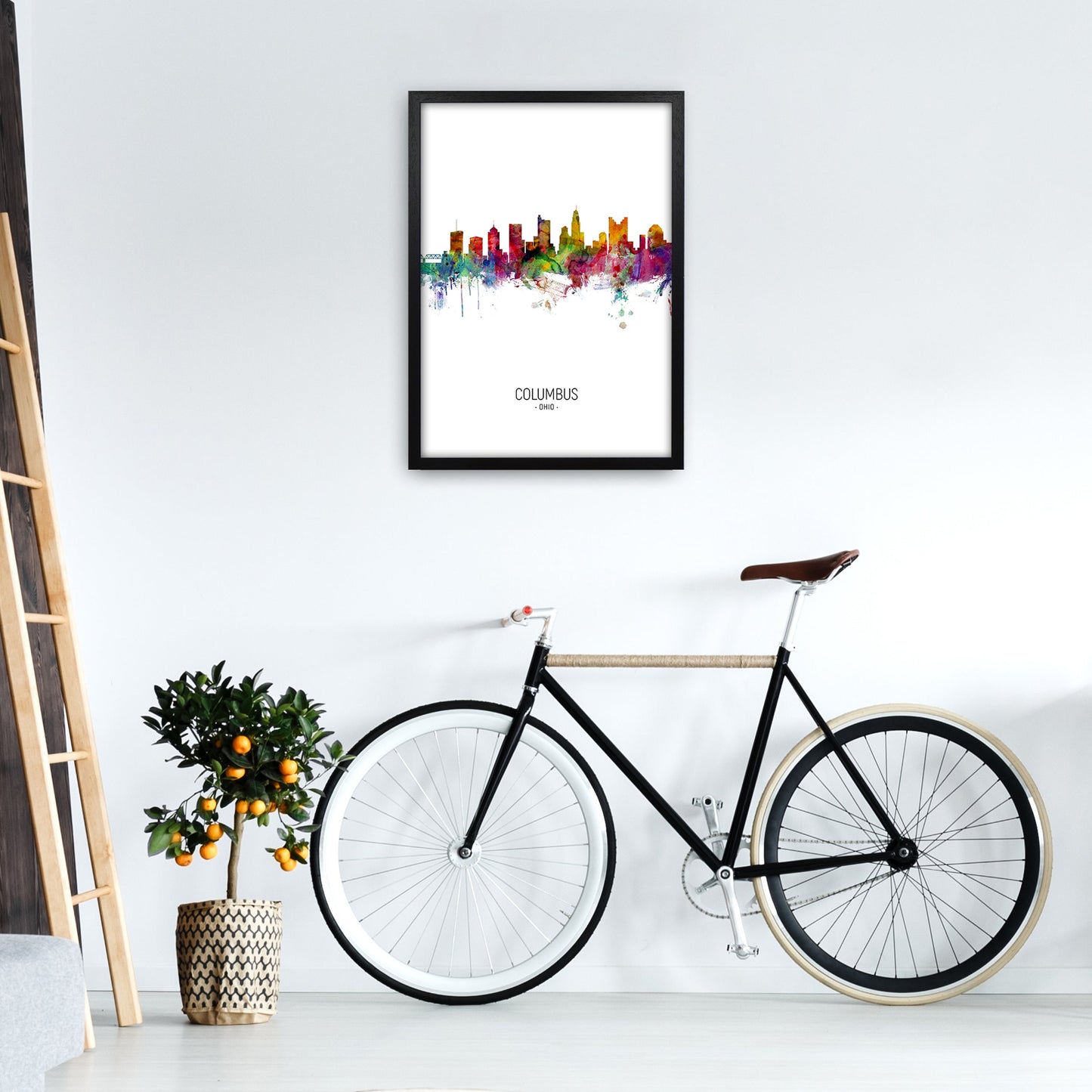 Columbus Ohio Skyline Porträt Kunstdruck