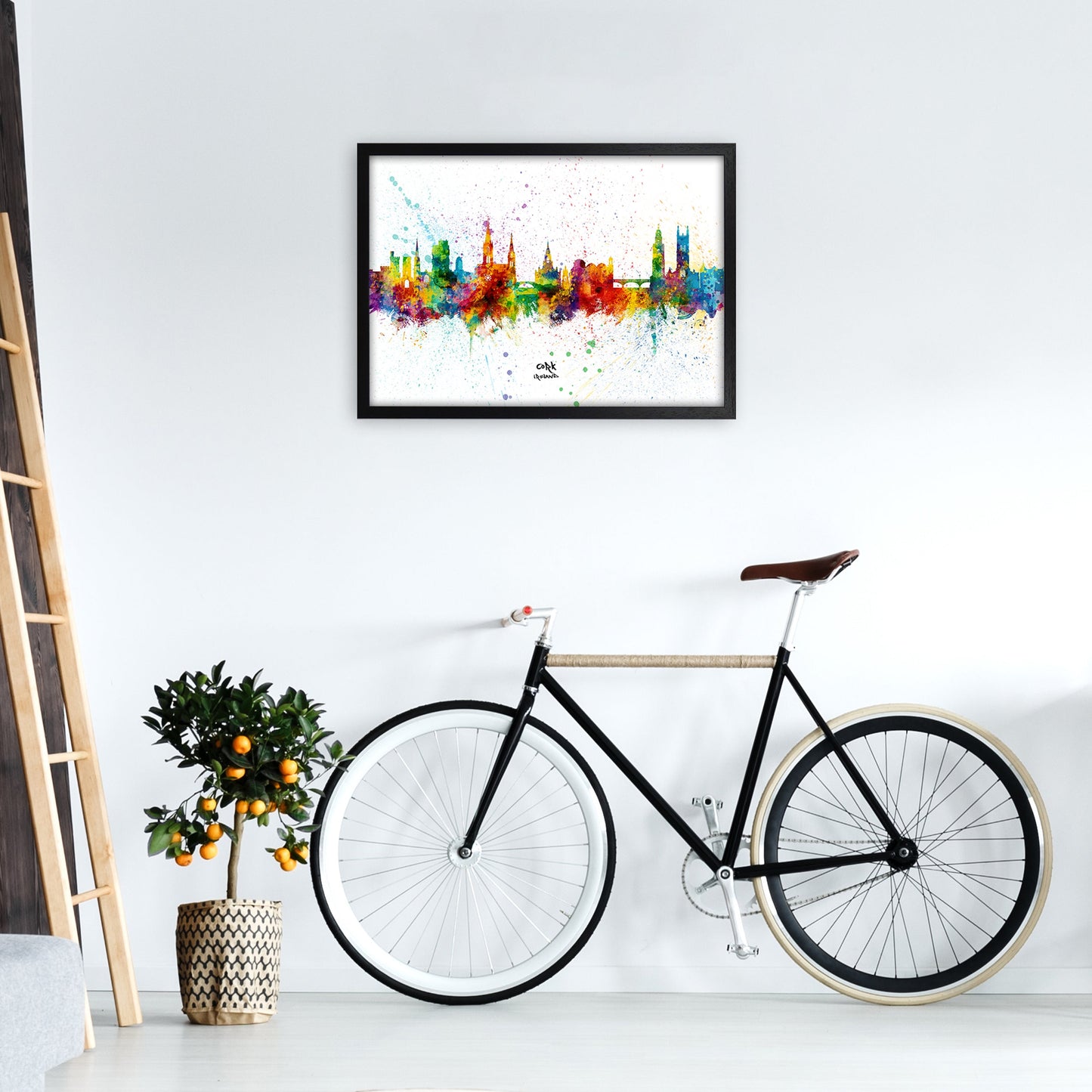 Kork Irland Skyline Splash Kunstdruck