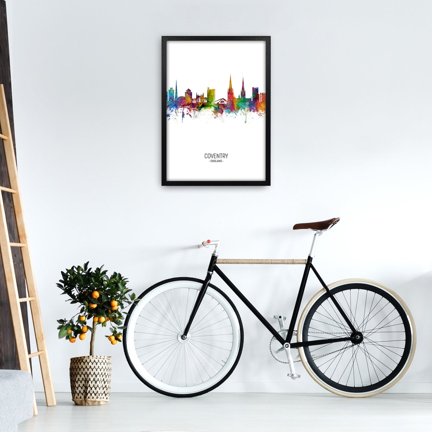 Coventry England Skyline Porträt Kunstdruck