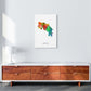 Costa Rica Aquarellkarte Kunstdruck