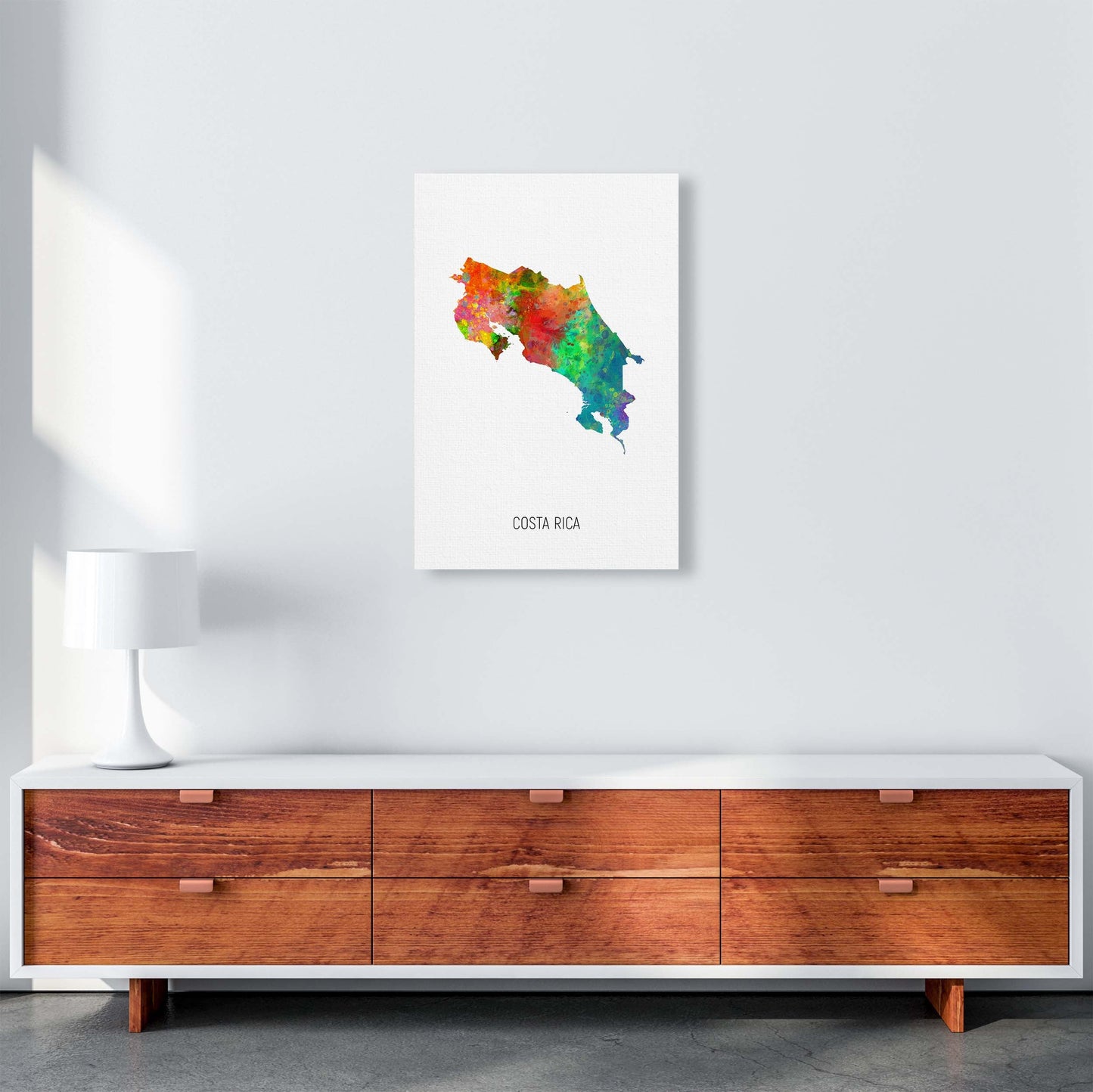 Costa Rica Aquarellkarte Kunstdruck