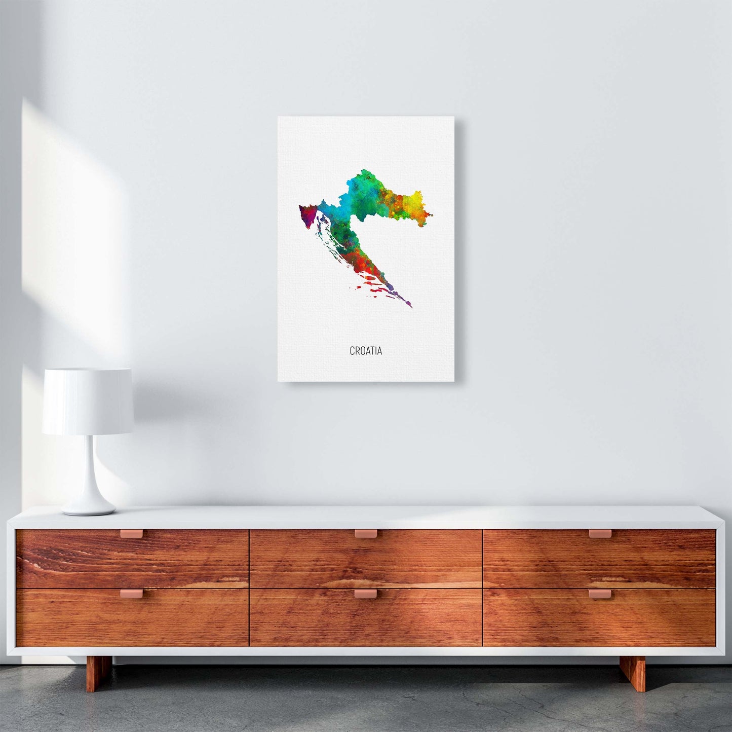 Kroatien Aquarellkarte Kunstdruck