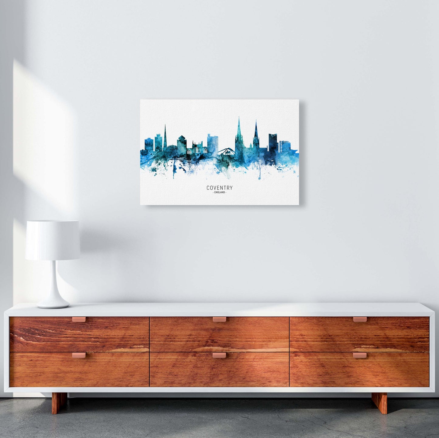 Coventry England Skyline Blaue Stadtname
