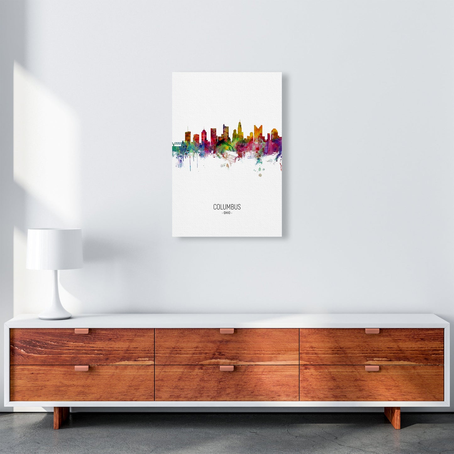 Columbus Ohio Skyline Porträt Kunstdruck