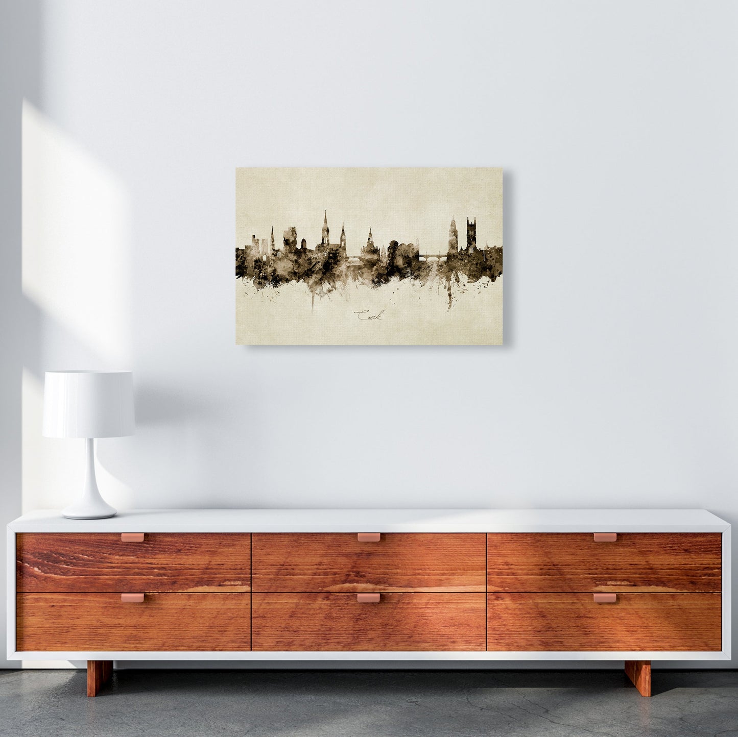 Kork Irland Skyline Vintage Kunstdruck