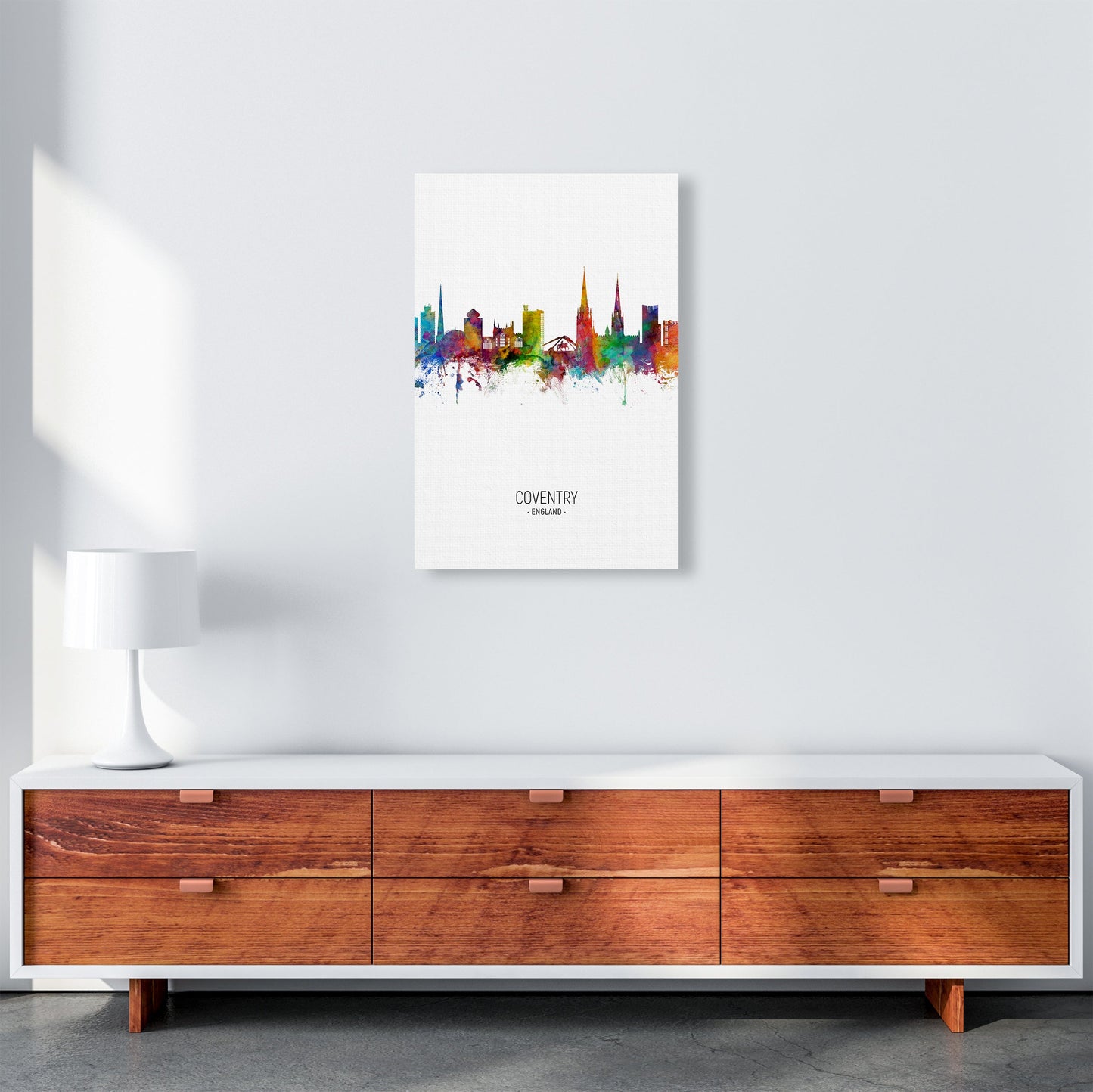 Coventry England Skyline Porträt Kunstdruck