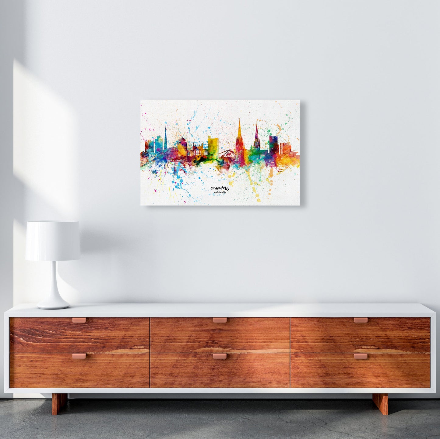 Coventry England Skyline Splash Kunstdruck