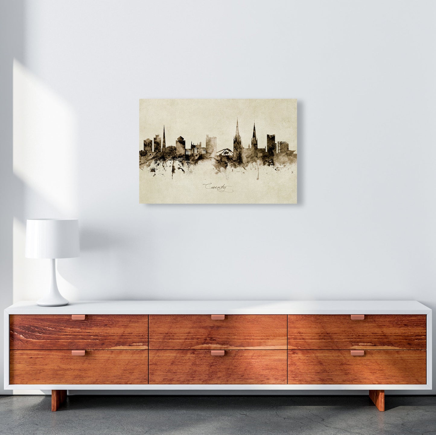 Coventry England Skyline Vintage Kunstdruck