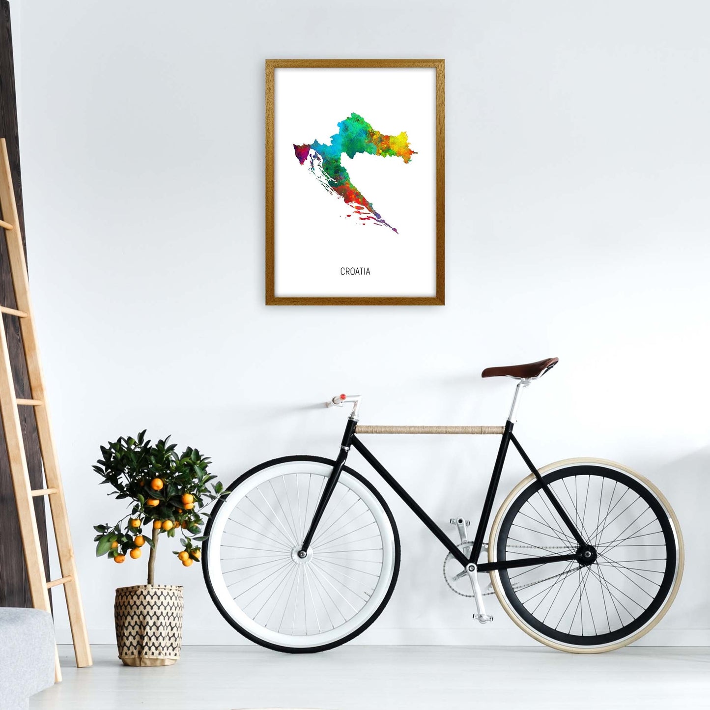 Kroatien Aquarellkarte Kunstdruck