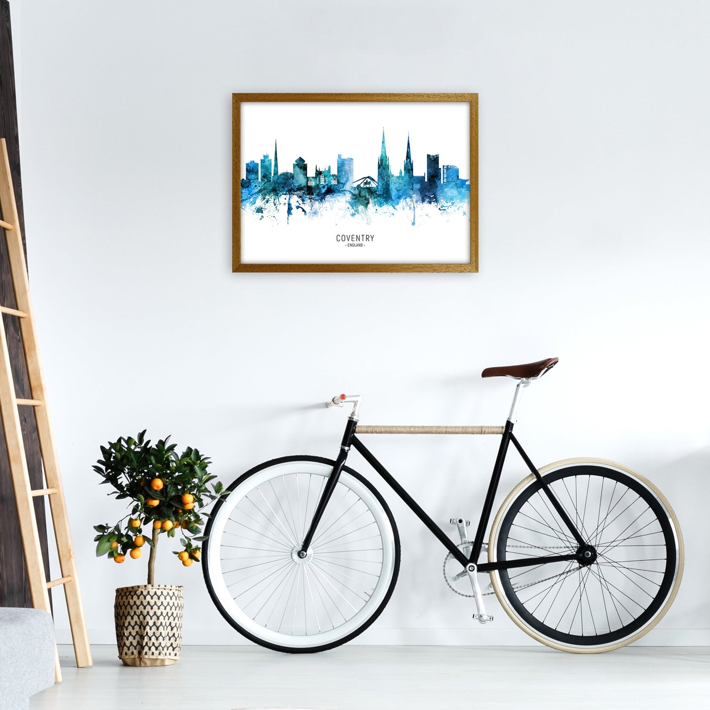 Coventry England Skyline Blaue Stadtname