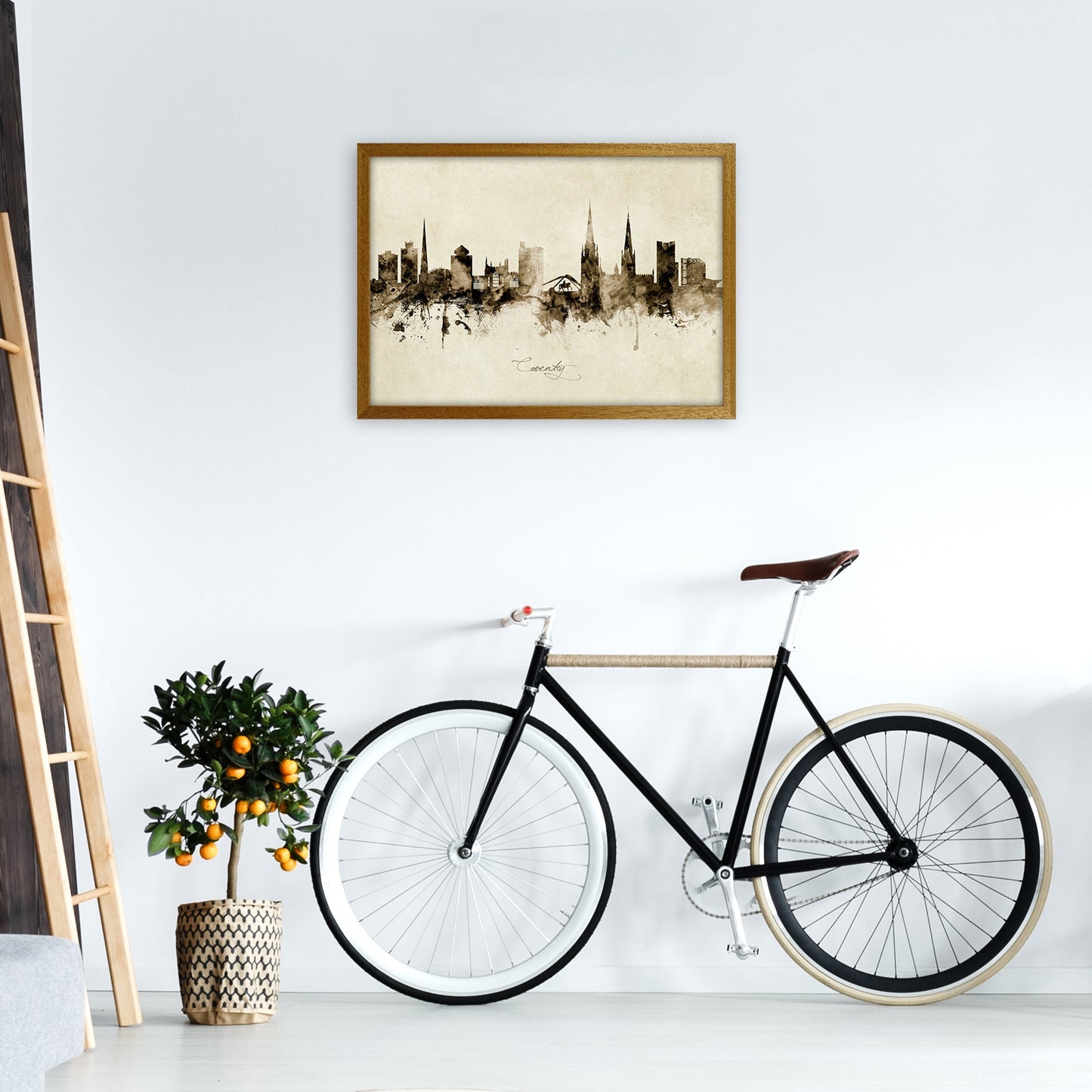 Coventry England Skyline Vintage Kunstdruck