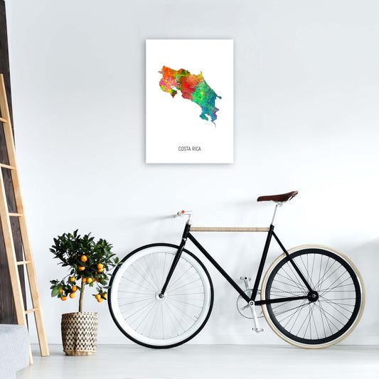 Costa Rica Aquarellkarte Kunstdruck