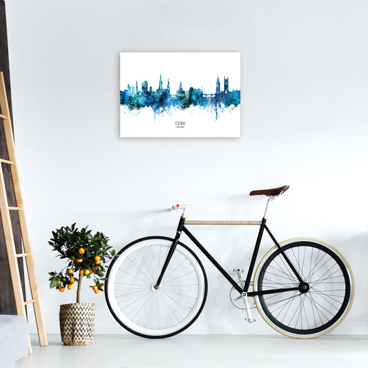 Kork Irland Skyline Blaue Stadtname Druck