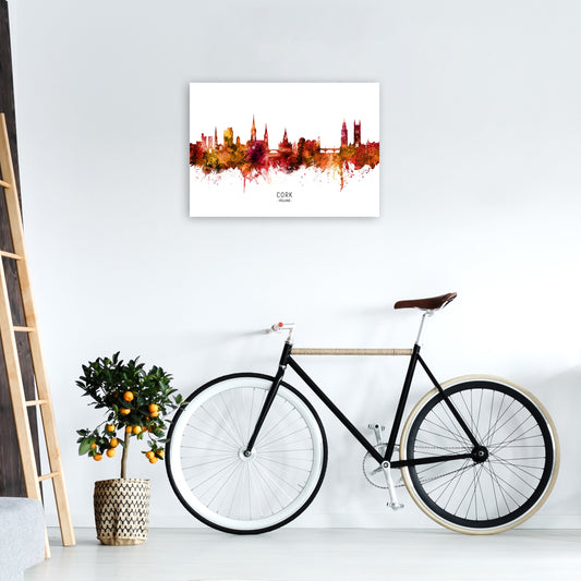 Kork Irland Skyline Rote Stadtname Druck