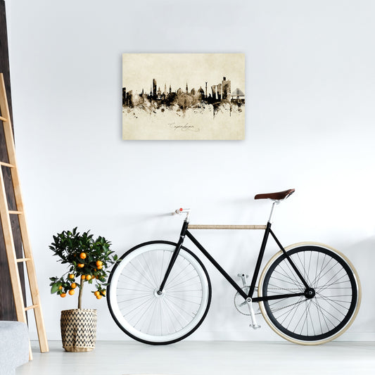 Kopenhagen Dänemark Skyline Vintage Kunst Druck