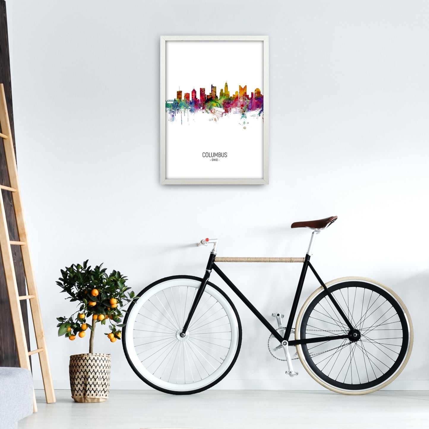 Columbus Ohio Skyline Porträt Kunstdruck