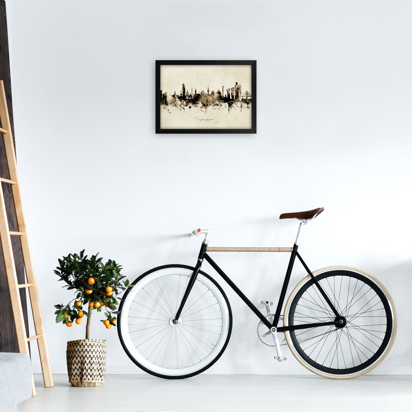Kopenhagen Dänemark Skyline Vintage Kunst Druck