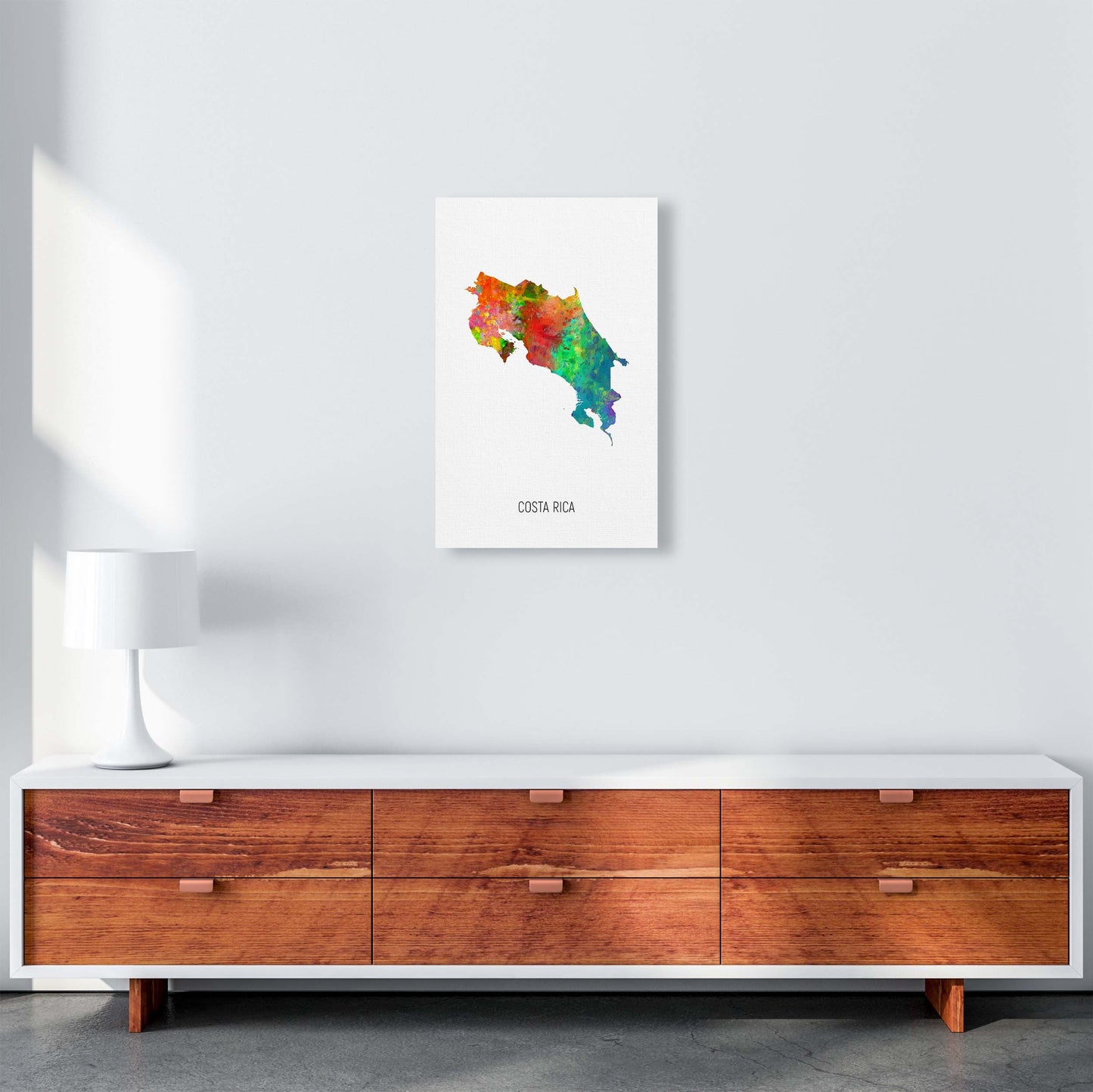 Costa Rica Aquarellkarte Kunstdruck