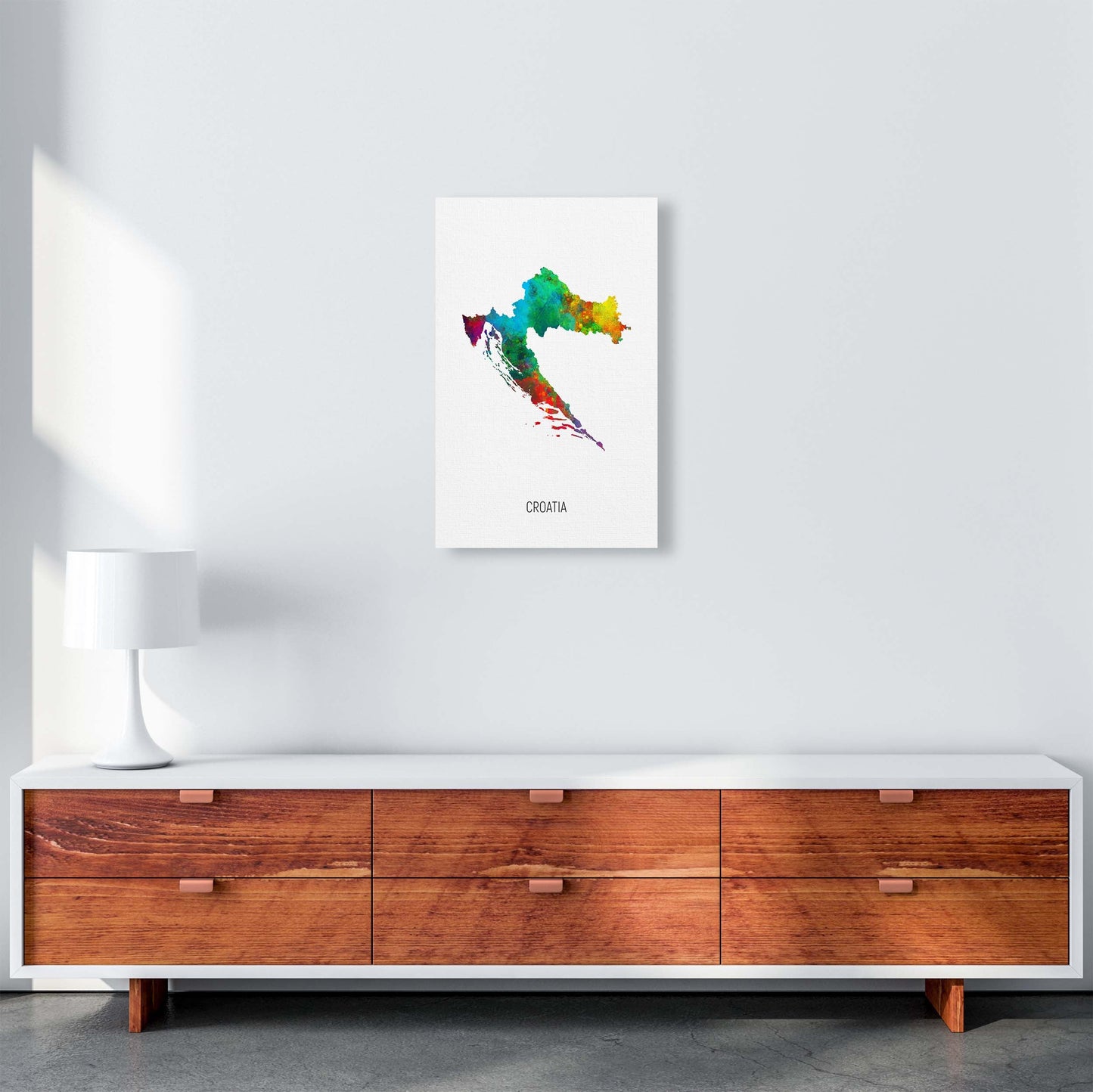 Kroatien Aquarellkarte Kunstdruck