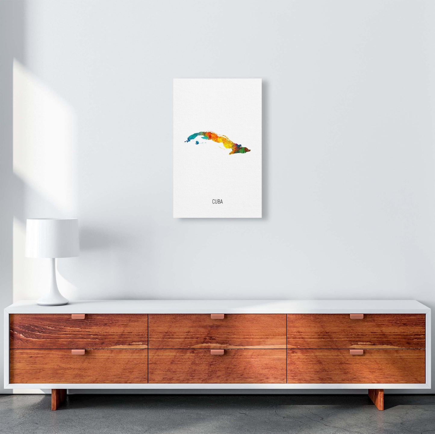 Cuba Wasserfarbenkarte Kunstdruck