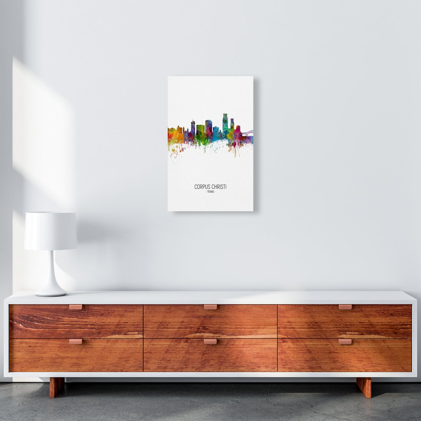 Corpus Christi Texas Skyline Porträt Kunst Druck