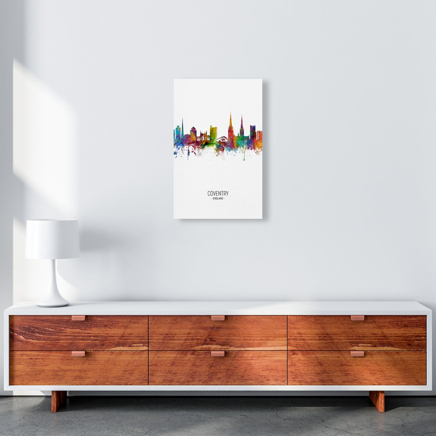 Coventry England Skyline Porträt Kunstdruck