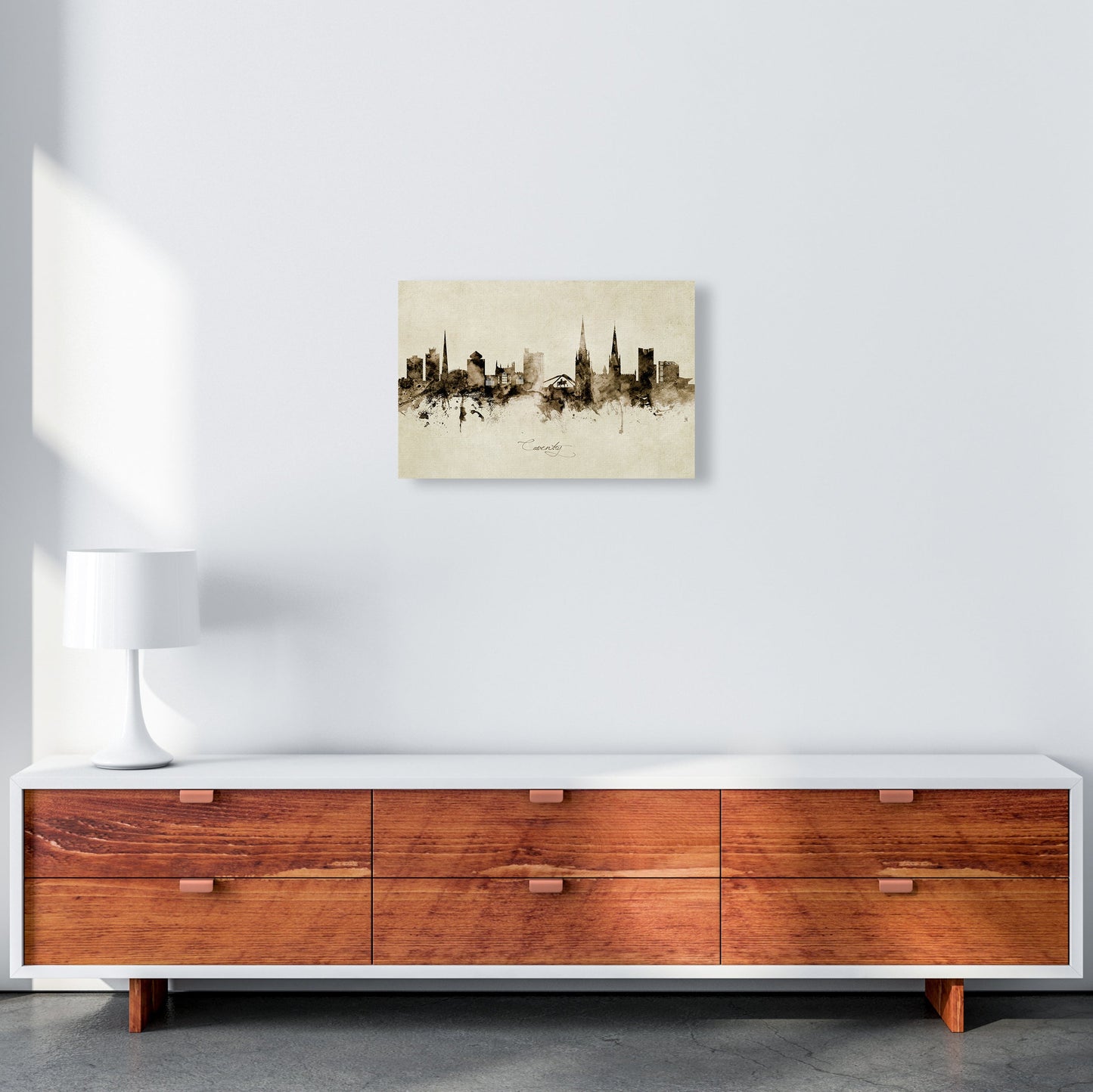 Coventry England Skyline Vintage Kunstdruck
