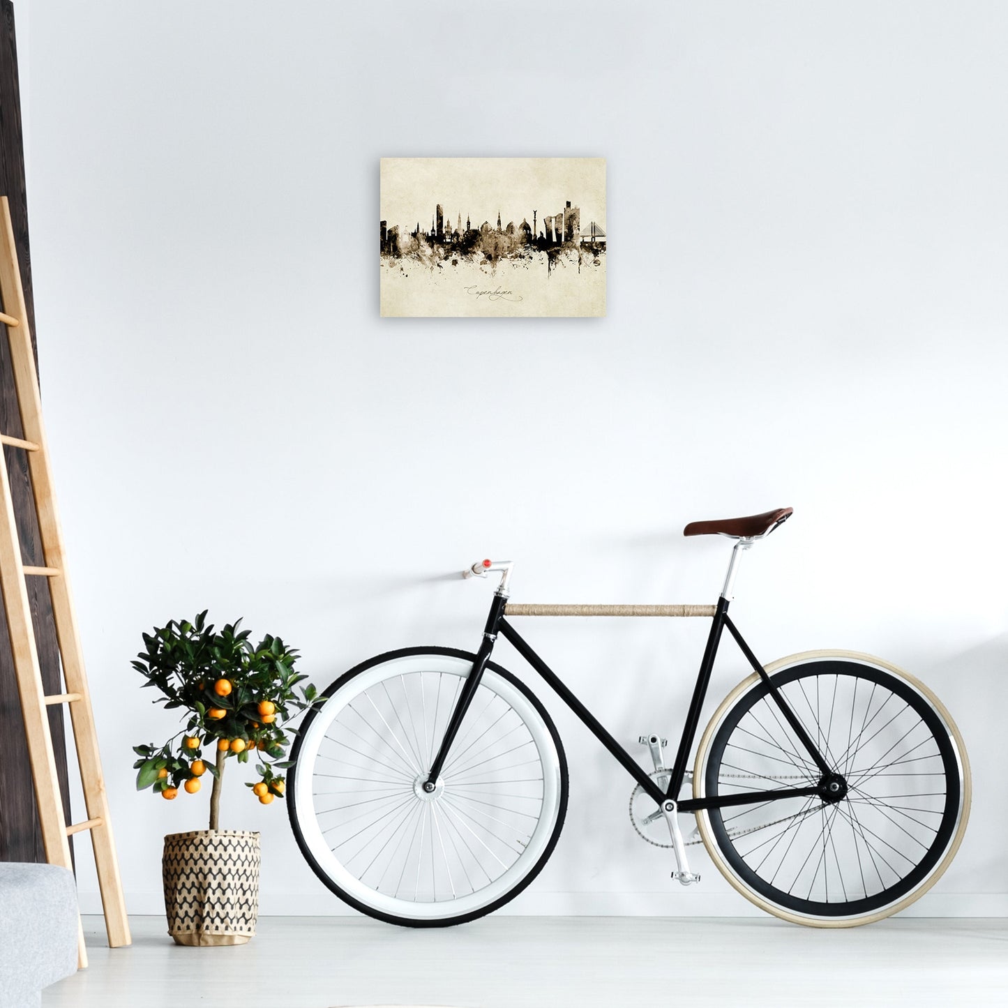 Kopenhagen Dänemark Skyline Vintage Kunst Druck