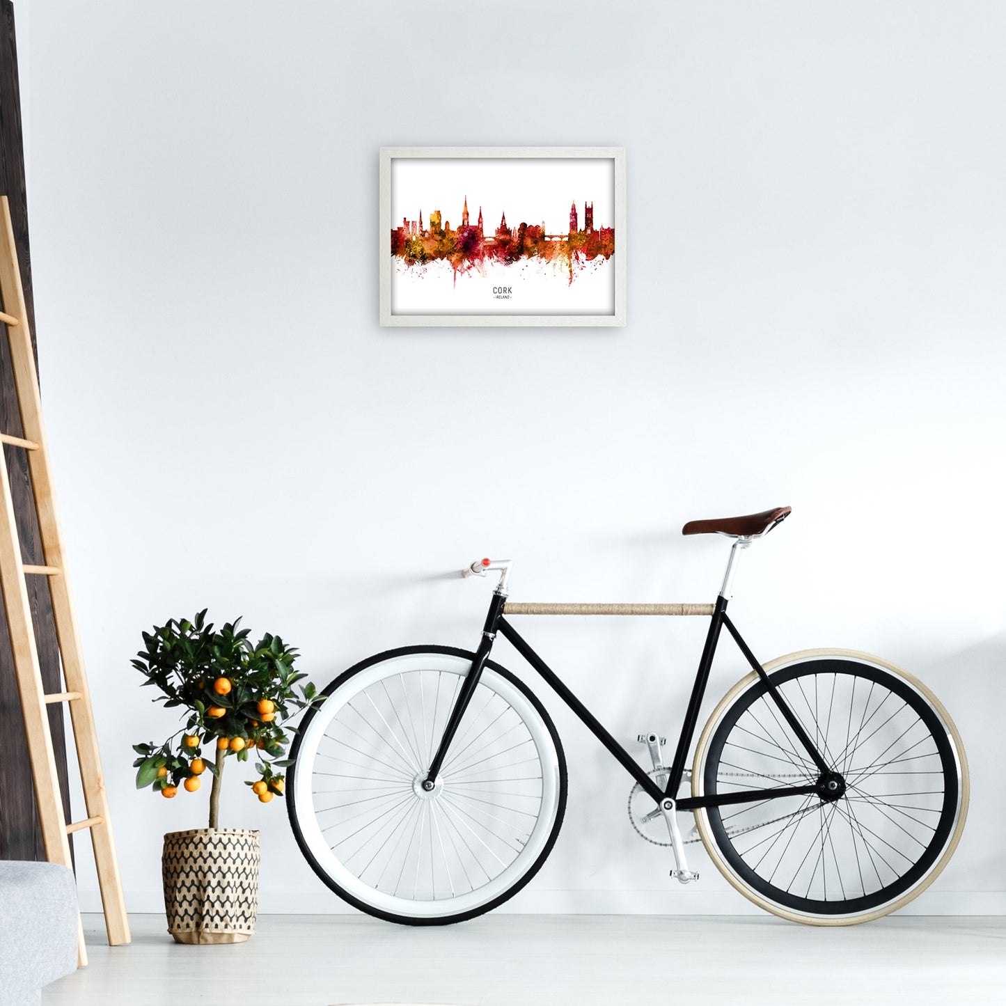 Kork Irland Skyline Rote Stadtname Druck