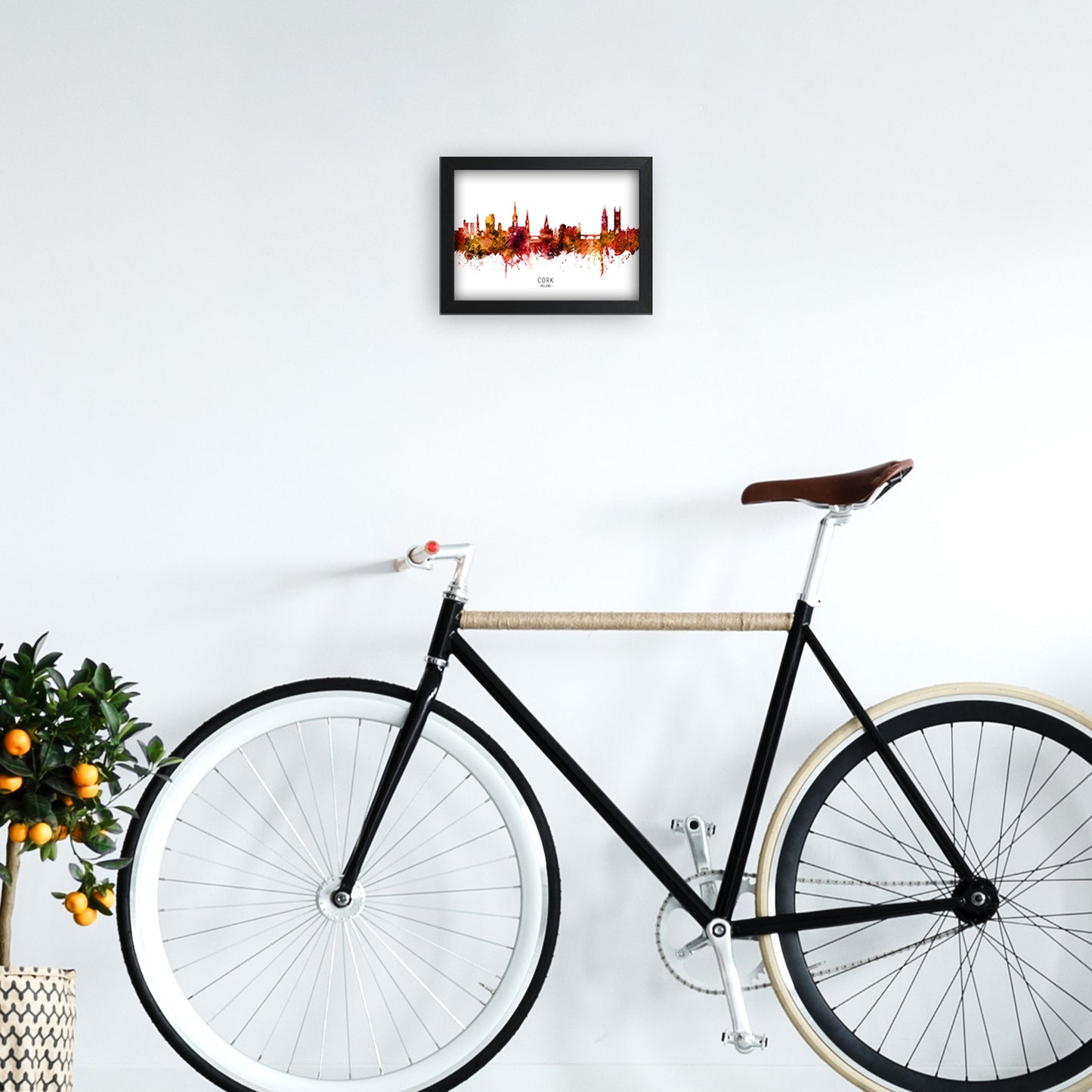 Kork Irland Skyline Rote Stadtname Druck