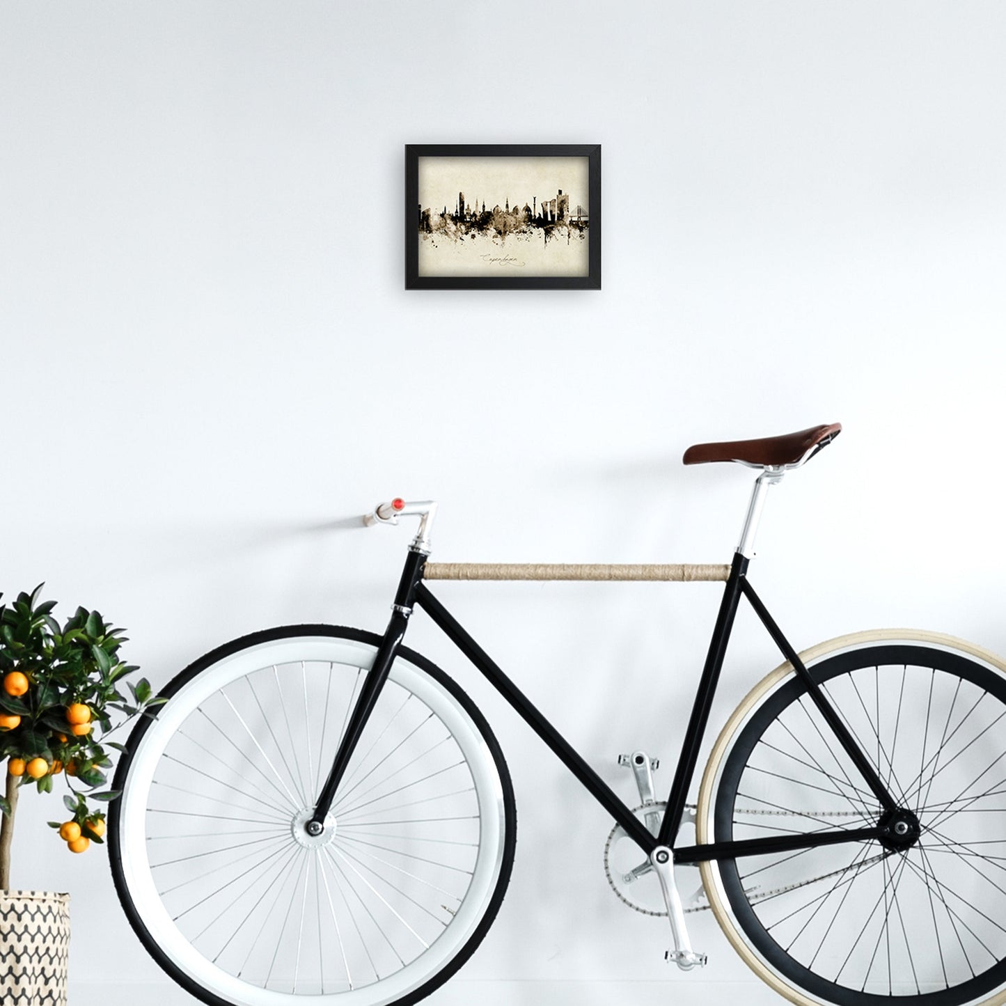 Kopenhagen Dänemark Skyline Vintage Kunst Druck