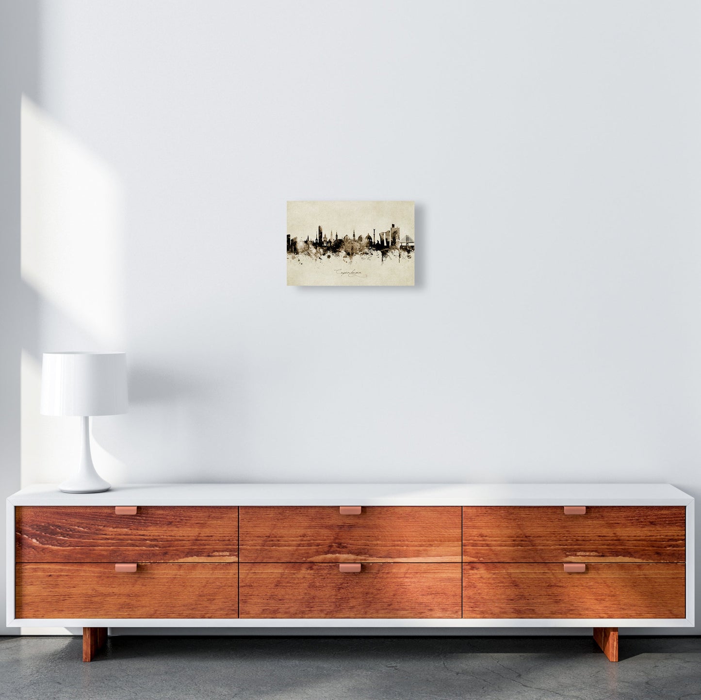 Kopenhagen Dänemark Skyline Vintage Kunst Druck