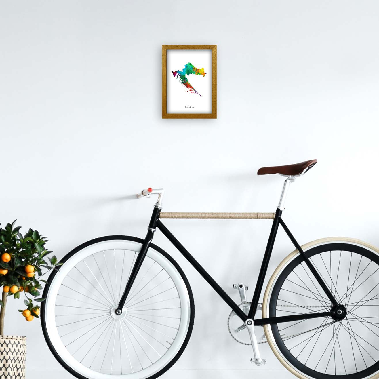 Kroatien Aquarellkarte Kunstdruck
