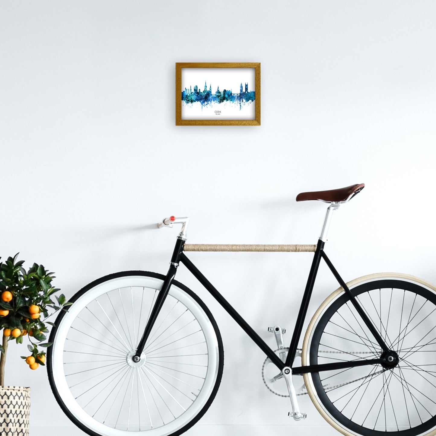 Kork Irland Skyline Blaue Stadtname Druck