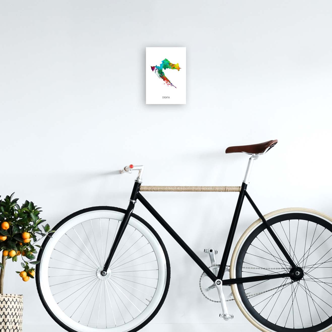 Kroatien Aquarellkarte Kunstdruck