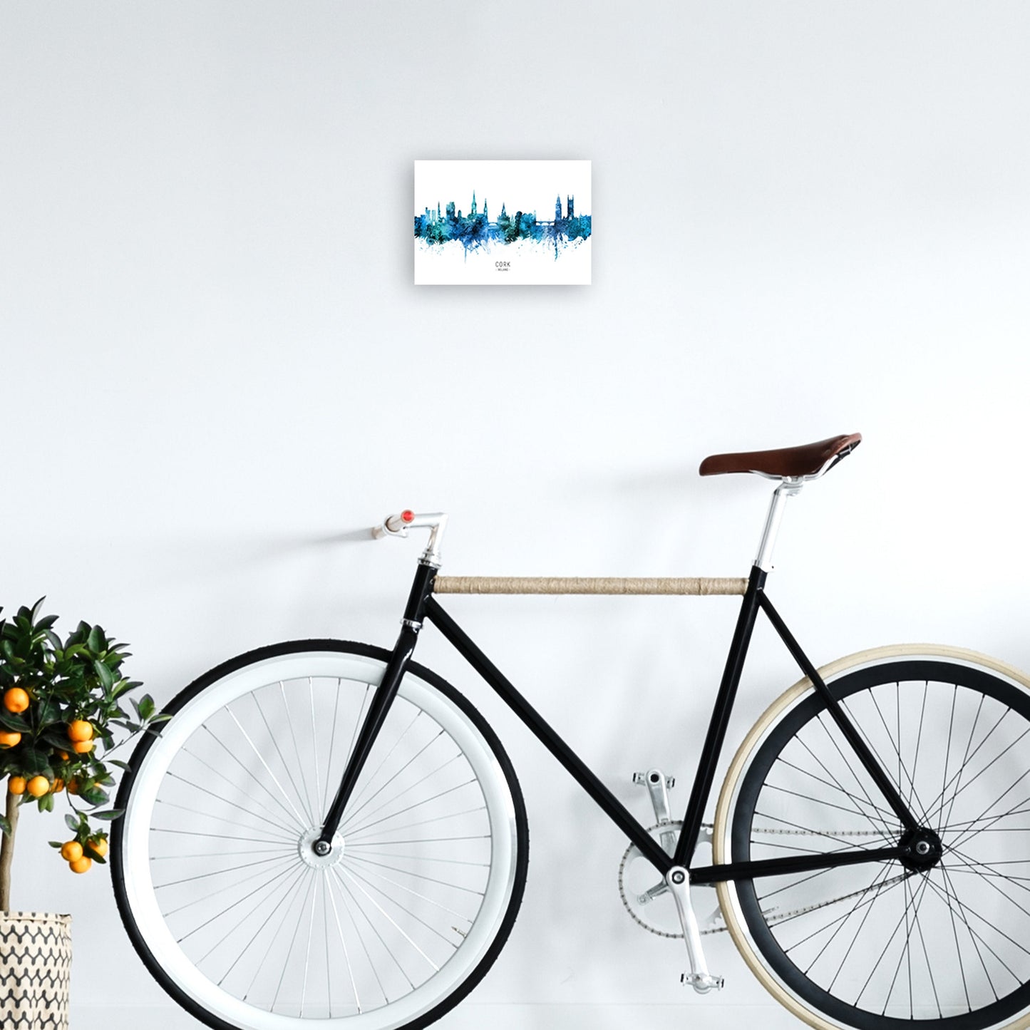 Kork Irland Skyline Blaue Stadtname Druck